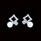Ture 925 Sterling Silver S Symbol Drop Earrings With Pearl Minimalist Style