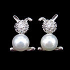 Wedding Bridal Natural Freshwater Pearl Stud Earrings Jewelry 925 Sterling Silver