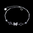 Simple Engagement Charm Bracelet , Triangle Shape 925 Sterling Silver Jewelry